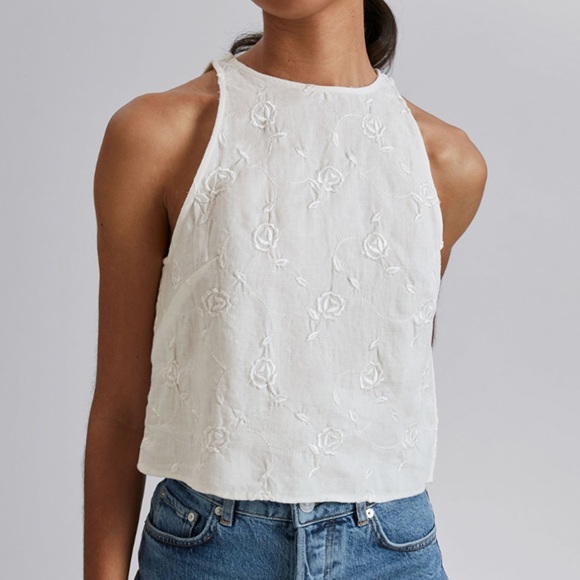 &otherstories never worn linen round neck top